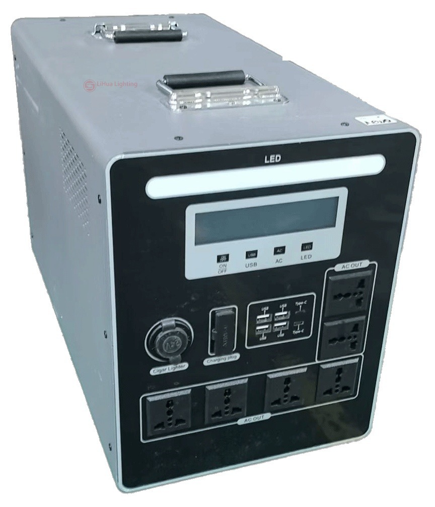 LH-PPS-G portable power station with multiple AC outlets, grey large case – LiHua Lighting
