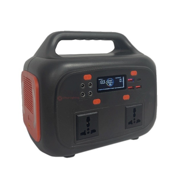 LH-PPS-R handheld portable power station, black and orange – LiHua Lighting