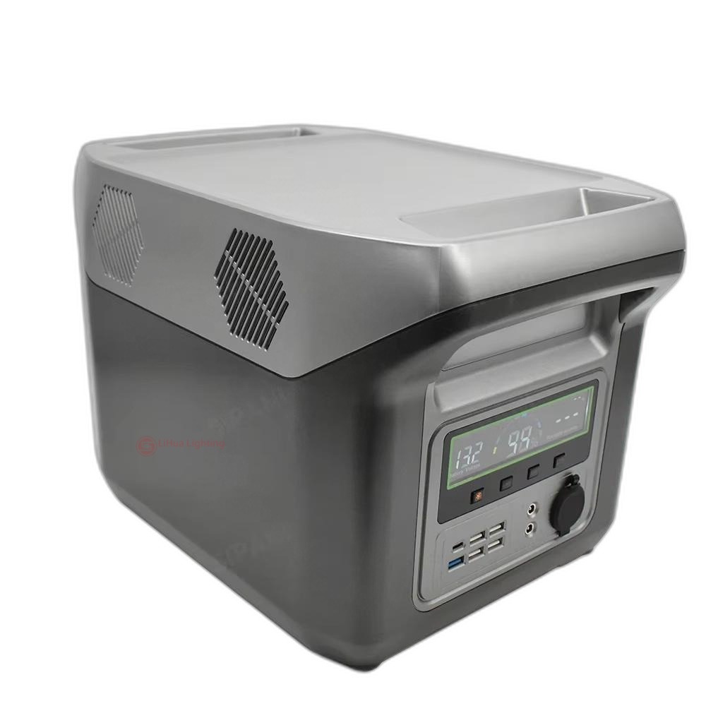 LH-PPS-W portable power station with wireless charging pad, grey/silver – LiHua Lighting