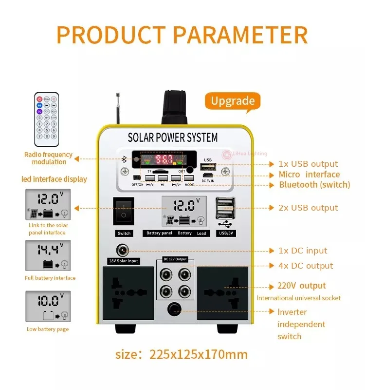LH-DJ1212 Solar Home Lighting Kit – LiHua Lighting