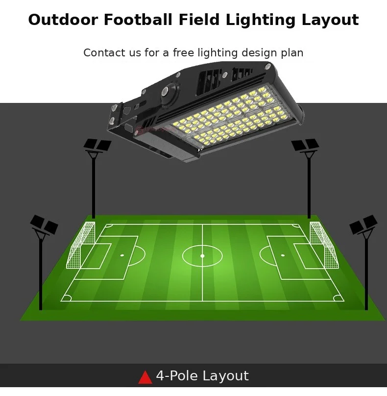Outdoor football field 4-pole lighting layout – LiHua Lighting