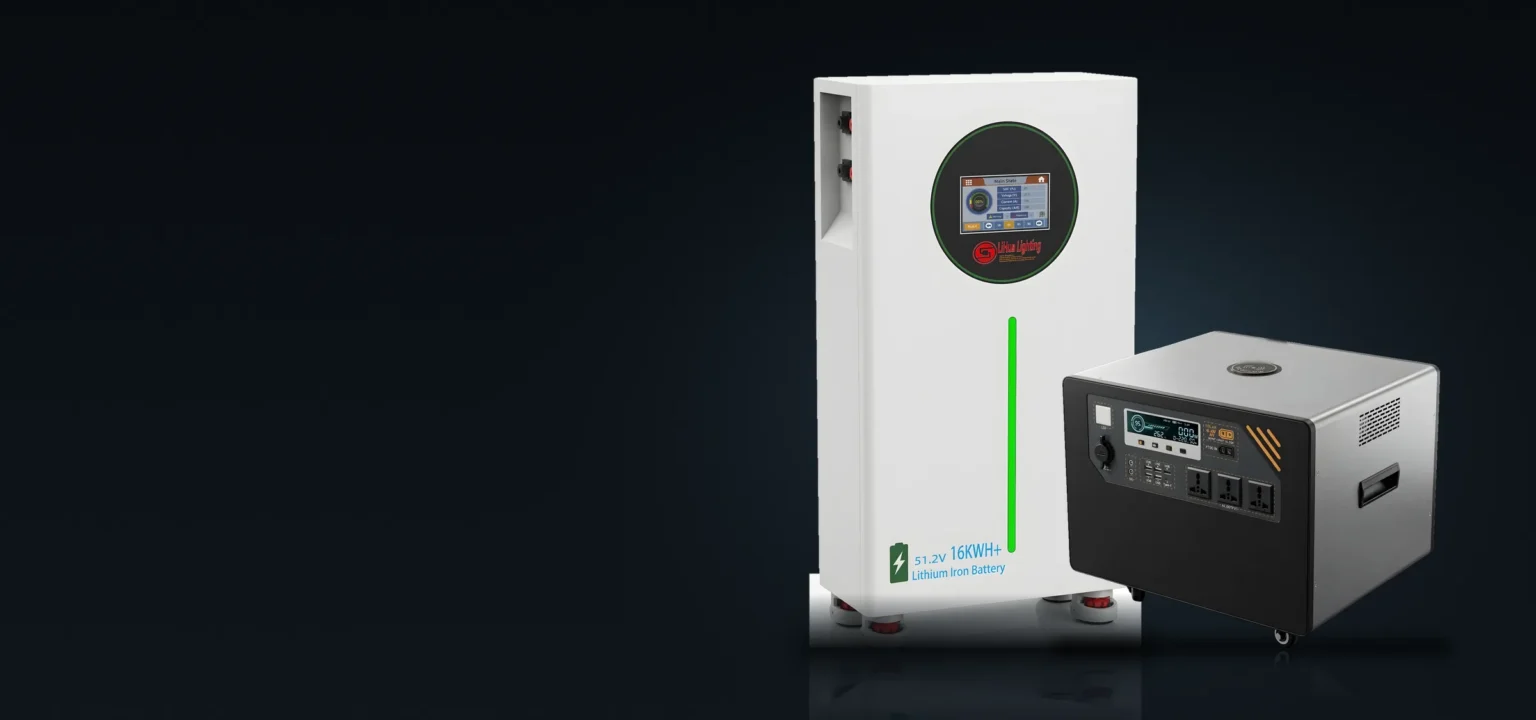 LiHua custom LiFePO4 energy storage battery: 51.2V 16kWh wall-mounted home battery and an OEM portable power station