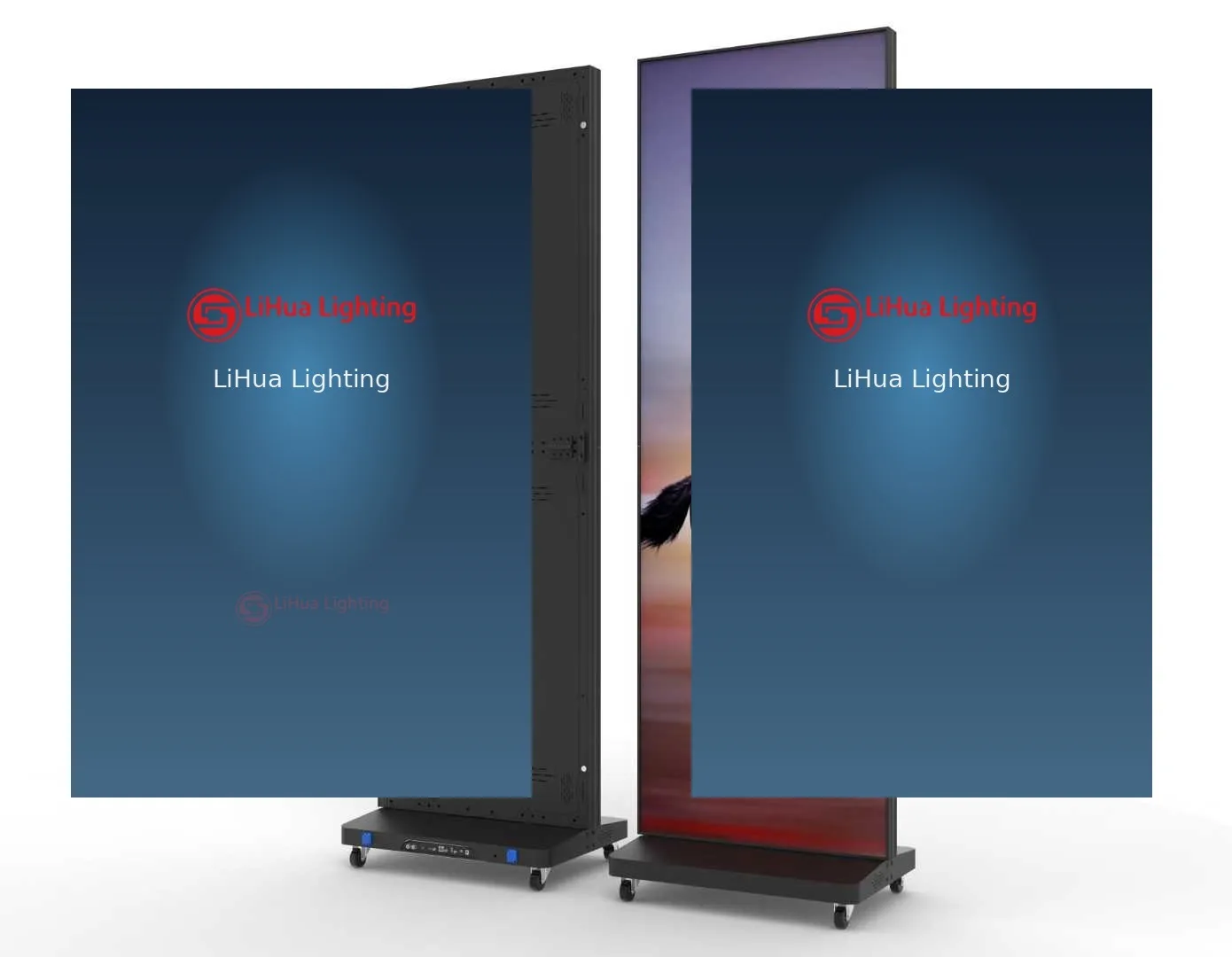 LH-POSTER-FC foldable LED poster cabinet, product pair – LiHua Lighting