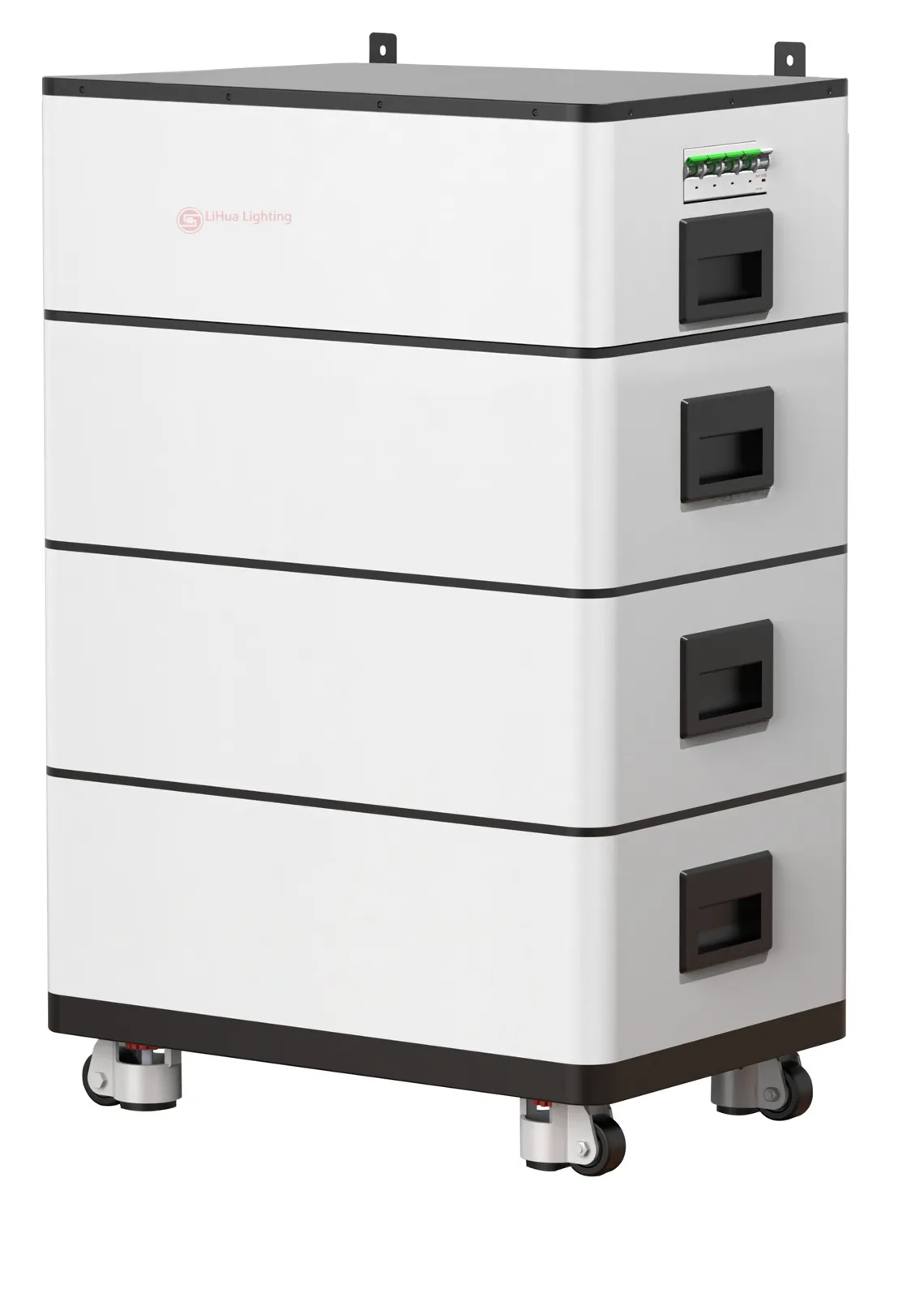 LH-STACK stackable home battery, modular LiFePO4 modules on wheeled base – LiHua Lighting