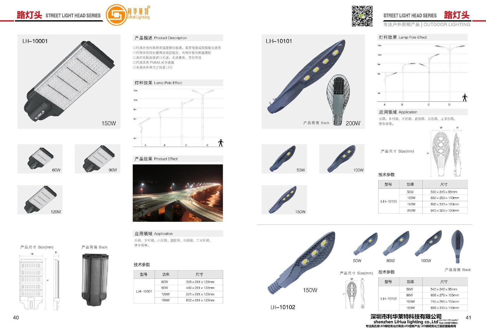 LH-10001 / 10101 / 10102 LED Street Light Heads 50W–200W – LiHua Lighting