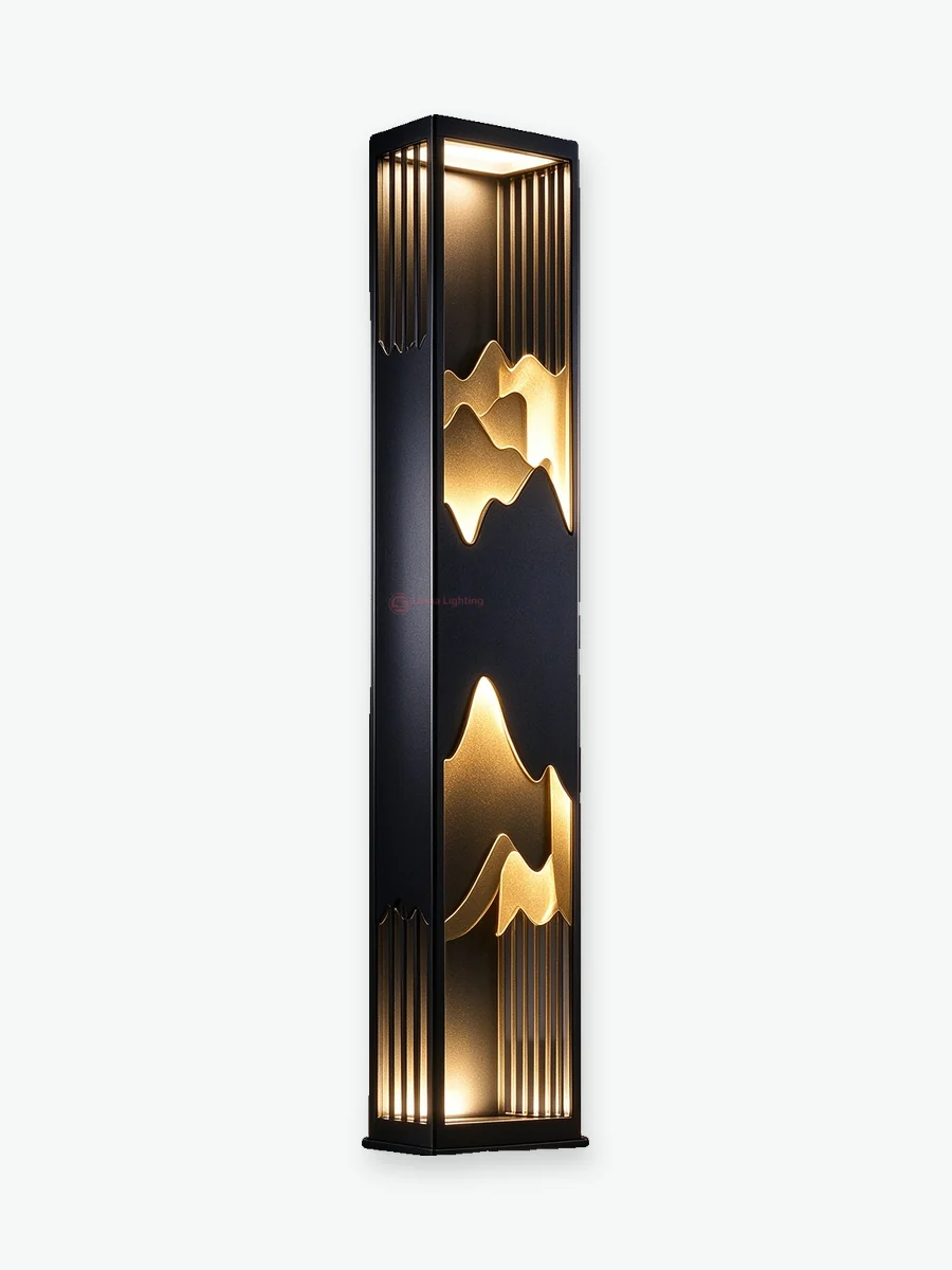 LH-44801–44912 square bollard lawn light with mountain cut-out pattern – LiHua Lighting
