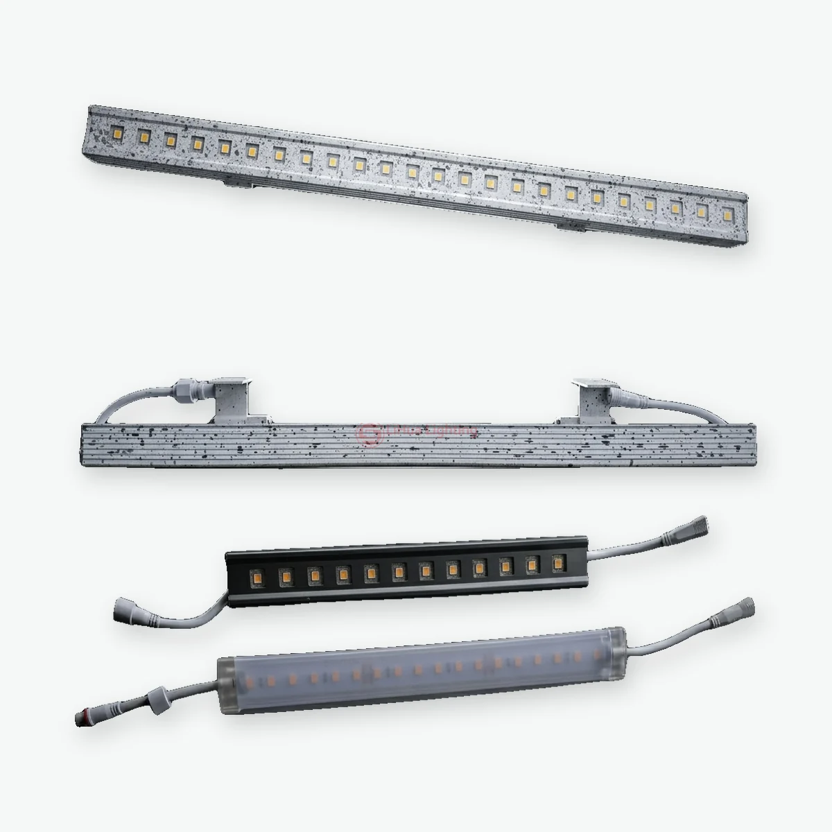 LH-48601–48708 LED wall washer lights: stone-texture, black lens and frosted linear housings – LiHua Lighting