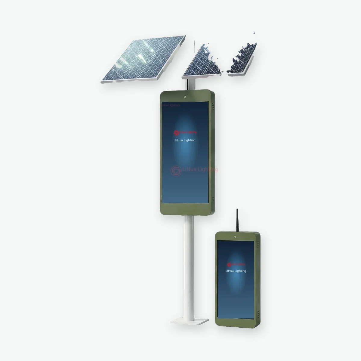 LH-POLE Solar Double-sided LED Pole Screen – LiHua Lighting