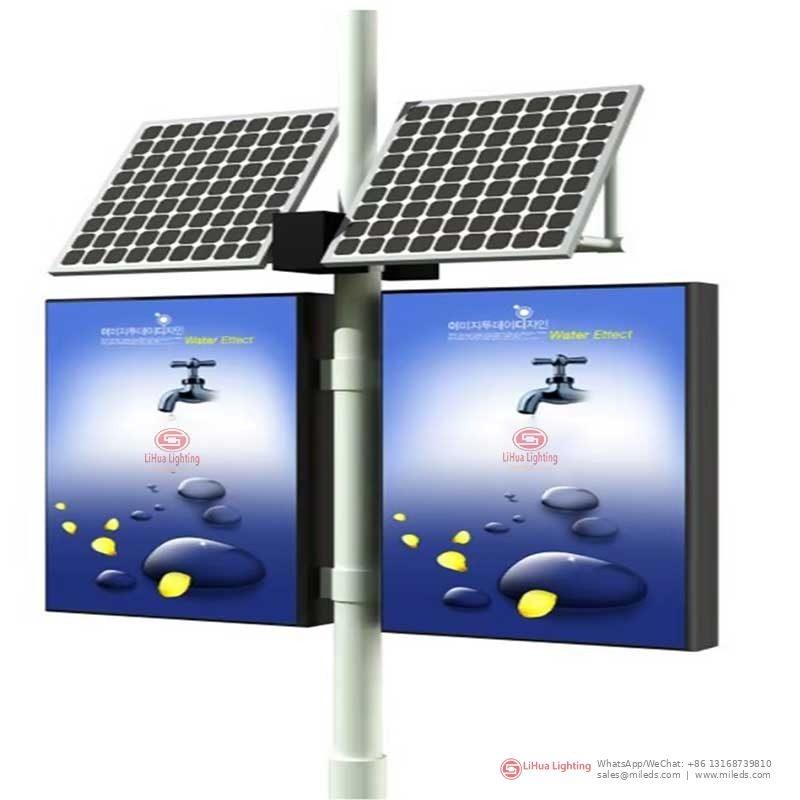 LH-POLE Écran sur mât LED solaire double face – LiHua Lighting