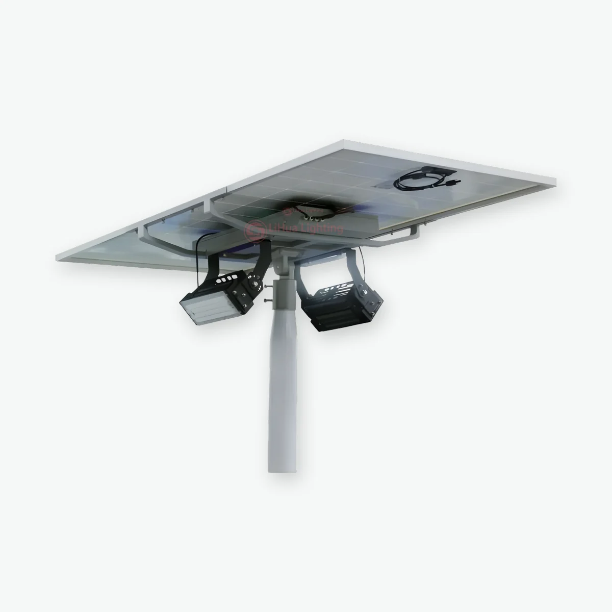 LH-SLR dual-head solar high mast light with monocrystalline panel – LiHua Lighting