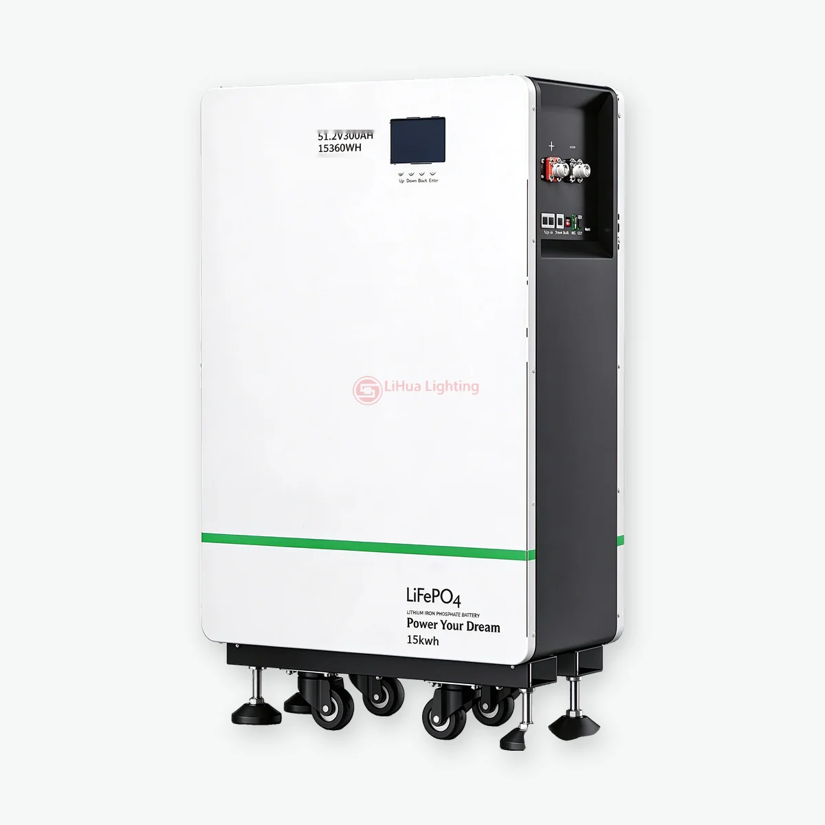 LH51.2V300Ah 15.36kWh LiFePO4 Home Battery, Wall-mounted / Floor – LiHua Lighting